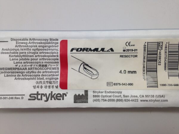 STRYKER Formula Aggressive 0375-940-000 4.0MM ROUND BUR, 6-FLUTE (одноразовый нож для артроскопии 4мм)