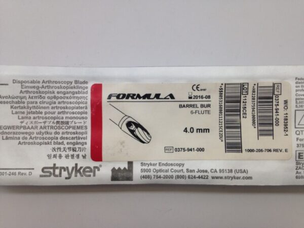 STRYKER Formula Aggressive 0375-941-000 4.0MM BARREL BUR 12-FLUTE (одноразовый нож для артроскопии 4мм х 125мм)